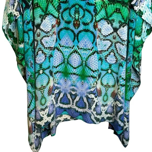 Camilla Los Pozas Short Lace Up Kaftan A Land Of Wonder 100% Silk Revolve Sequin - Picture 10 of 15